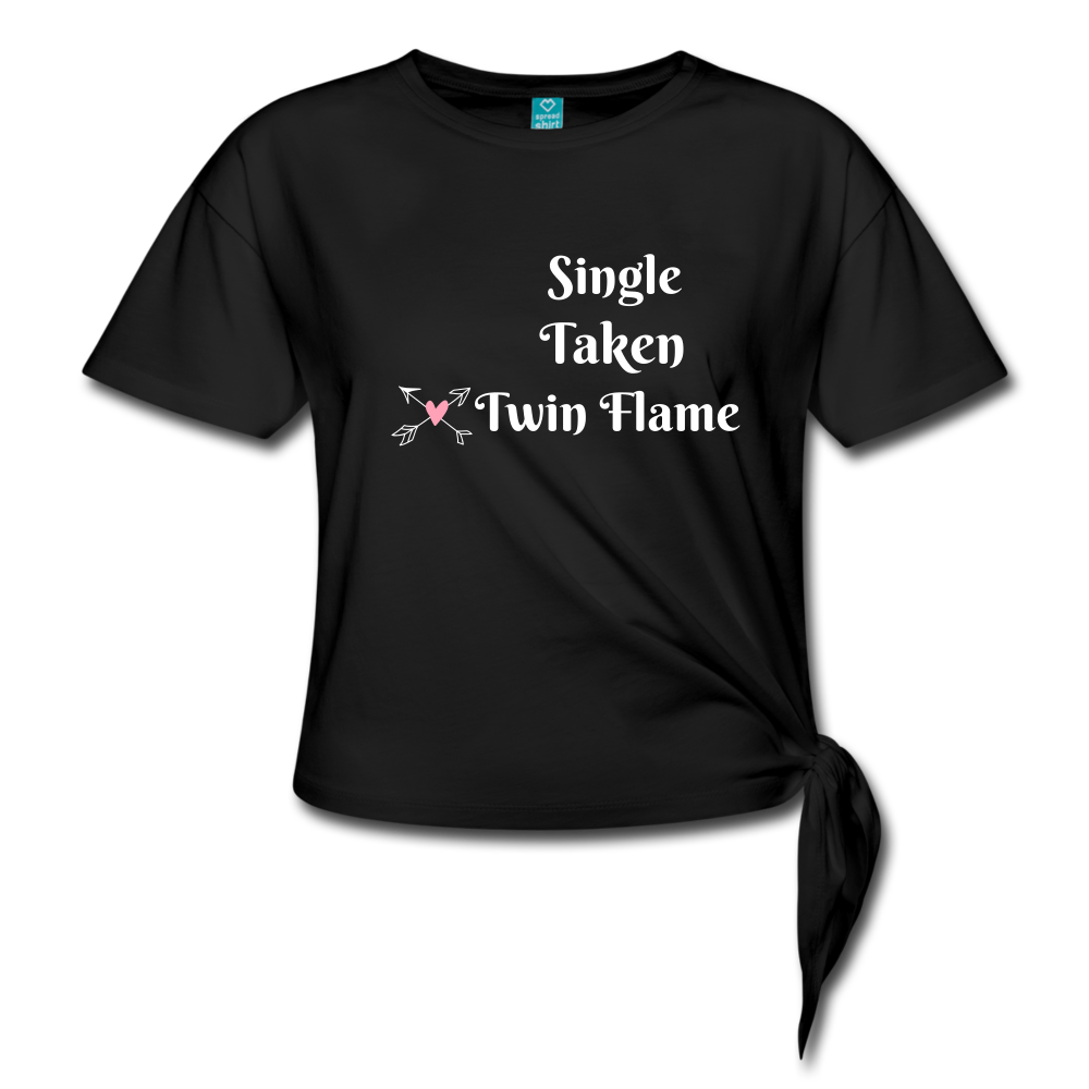 Twin Flame Knotted T-Shirt - black
