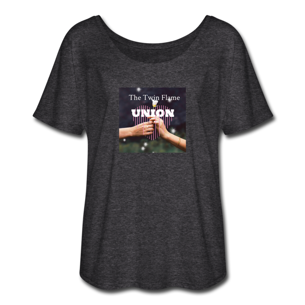 The Twin Flame Union Flowy T-Shirt - charcoal gray